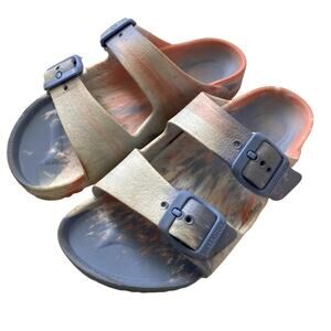 Birkenstock Arizona EVA Marble Slip On Sandals - Pink Blue White - 30 Euro